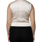 Dolce & Gabbana Ivory Cotton Button Down Sleeveless Vest Top