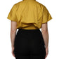 Dolce & Gabbana Mustard Collared Short Sleeves Blouse Top