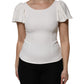 Dolce & Gabbana White Viscose Round Neck Short Sleeves Top
