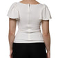 Dolce & Gabbana White Viscose Round Neck Short Sleeves Top