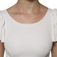 Dolce & Gabbana White Viscose Round Neck Short Sleeves Top