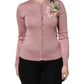 Dolce & Gabbana Pink Silk Knit Button Down Cardigan Sweater