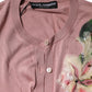 Dolce & Gabbana Pink Silk Knit Button Down Cardigan Sweater