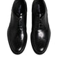 Dolce & Gabbana Black Leather Derby Wingtip Formal Shoes