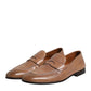 Brunello Cucinelli Brown Leather Loafer Dress Formal Shoes