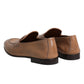 Brunello Cucinelli Brown Leather Loafer Dress Formal Shoes