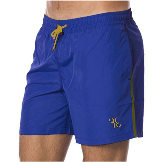 Blue Polyester Men's Swim Trunk