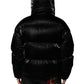 Dolce & Gabbana Black Logo Full Zip Hooded Quilted Jacket