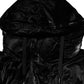 Dolce & Gabbana Black Logo Full Zip Hooded Quilted Jacket