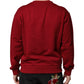 Dolce & Gabbana Red Embossed Logo Cotton Crew Neck Sweater