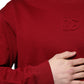 Dolce & Gabbana Red Embossed Logo Cotton Crew Neck Sweater