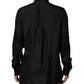 Dolce & Gabbana Dark Blue Silk MARTINI Men Formal Dress Shirt
