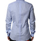 Dolce & Gabbana Blue Cotton GOLD Long Sleeves Dress Shirt