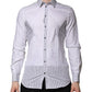 Dolce & Gabbana White Striped GOLD Long Sleeves Dress Shirt