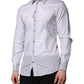 Dolce & Gabbana White Striped GOLD Long Sleeves Dress Shirt