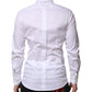 Dolce & Gabbana White Cotton GOLD Long Sleeve Men Dress Shirt