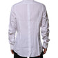 Dolce & Gabbana White Cotton GOLD Long Sleeves Dress Shirt