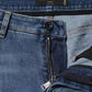 Dolce & Gabbana Blue Tattered Cotton Low Waist Denim Jeans