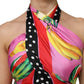 Dolce & Gabbana Multicolor Halter Party Evening Cropped Top