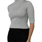 Dolce & Gabbana Light Green Silk Turtleneck 3/4 Sleeves Top