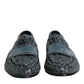 Dolce & Gabbana Blue Woven Leather Slip On Loafers Shoes