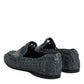 Dolce & Gabbana Blue Woven Leather Slip On Loafers Shoes