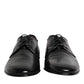 Dolce & Gabbana Black Leather Lace Up Derby Dress Formal Shoes
