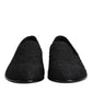 Dolce & Gabbana Black Jacquard Slip On Loafers Formal Shoes