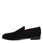 Dolce & Gabbana Black Suede Slip On Loafers Formal Shoes