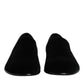 Dolce & Gabbana Black Velvet Slip On Loafers Formal Shoes