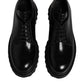 Dolce & Gabbana Black Leather Lace Up Derby Men Dress Shoes