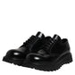 Dolce & Gabbana Black Leather Lace Up Derby Men Dress Shoes