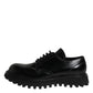 Dolce & Gabbana Black Leather Lace Up Derby Men Dress Shoes