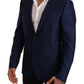 Dolce & Gabbana Blue MARTINI Wool Slim Fit Coat Blazer