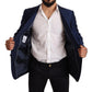 Dolce & Gabbana Blue MARTINI Wool Slim Fit Coat Blazer