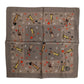 Dolce & Gabbana Brown Silk Printed Square Men Foulard Scarf
