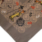 Dolce & Gabbana Brown Silk Printed Square Men Foulard Scarf