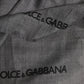 Dolce & Gabbana Gray Logo Print Neck Warmer Wrap Shawl Scarf