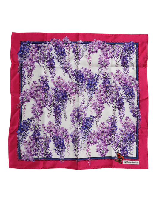 Multicolor Floral Print Square Foulard Scarf