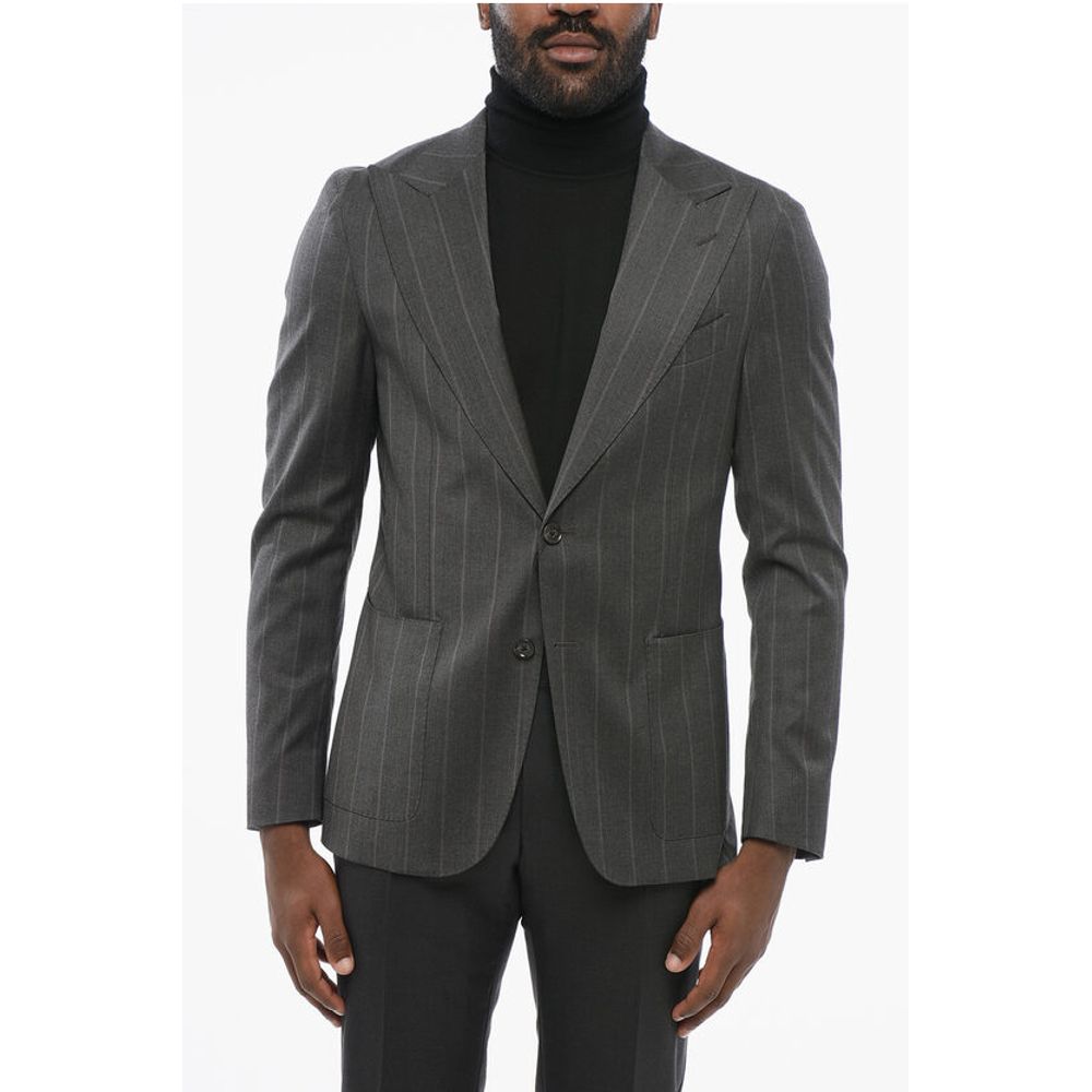 Striped REWARD Blazer with Peak Lapel