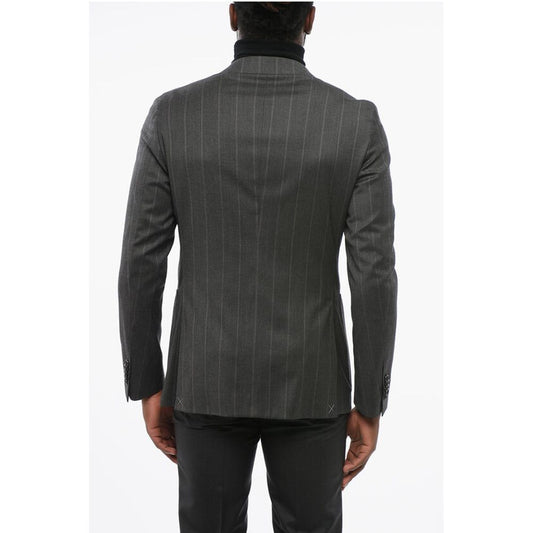 Striped REWARD Blazer with Peak Lapel