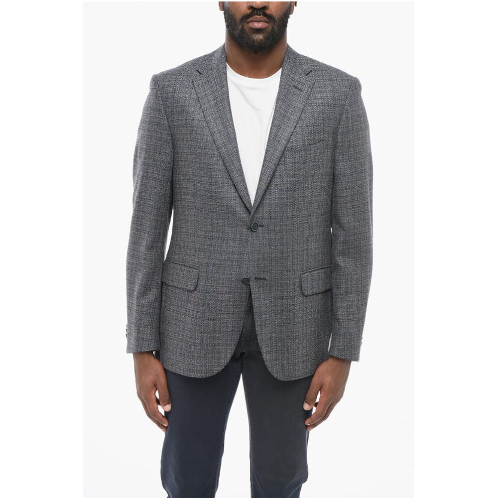Blended Wool Blazer with Flap Pockets