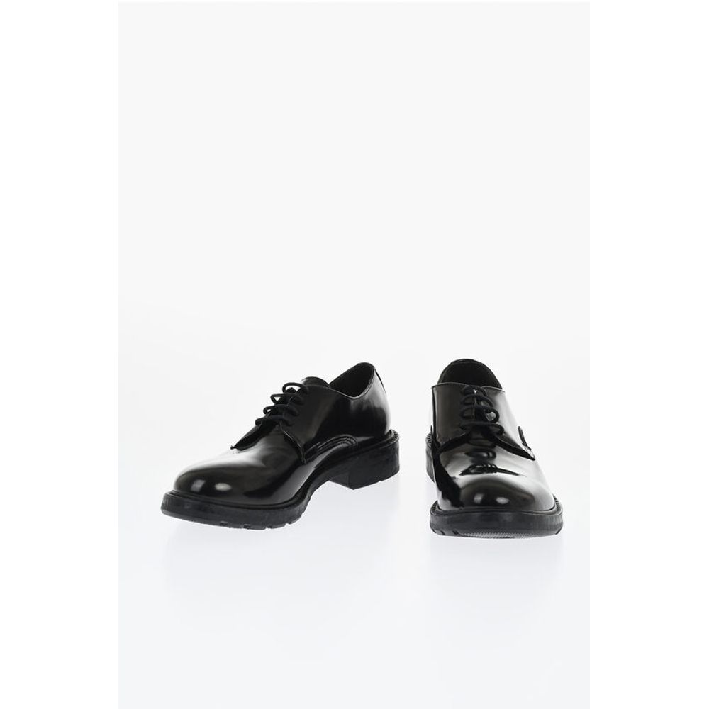 Solid Color Brushed Leather Derby Shoes