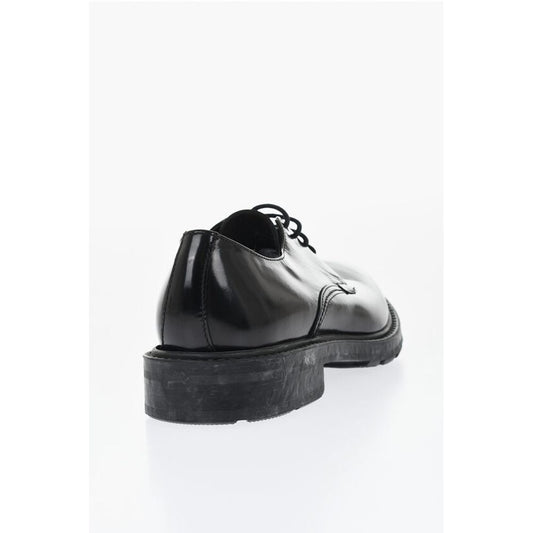 Solid Color Brushed Leather Derby Shoes