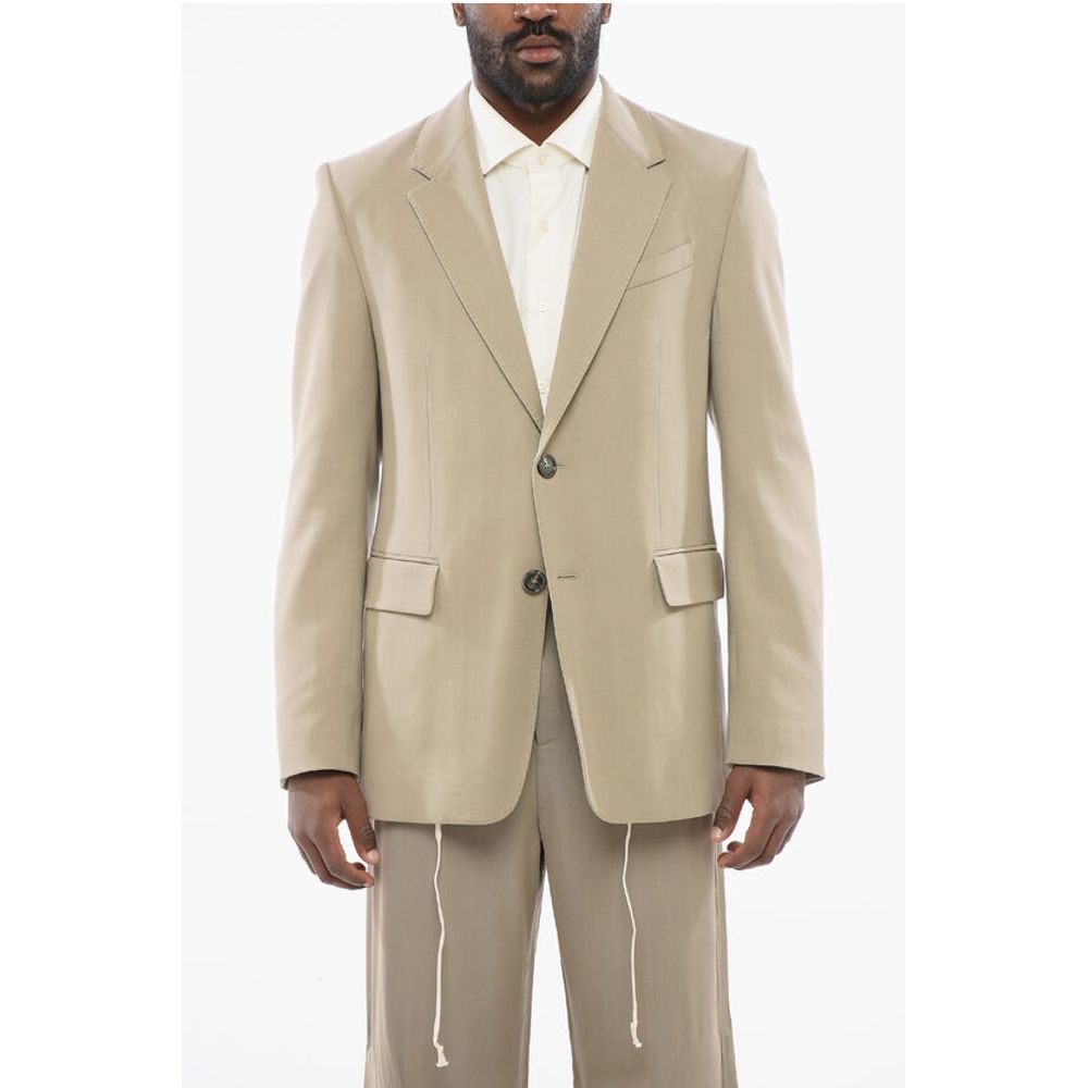Wool Blend Slim Fit Blazer with Back Split