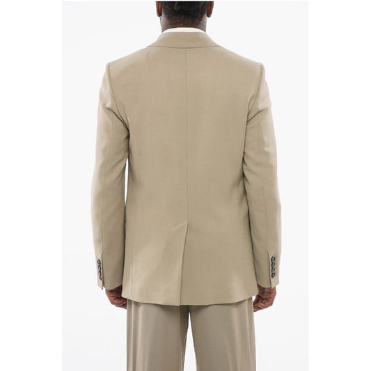 Wool Blend Slim Fit Blazer with Back Split