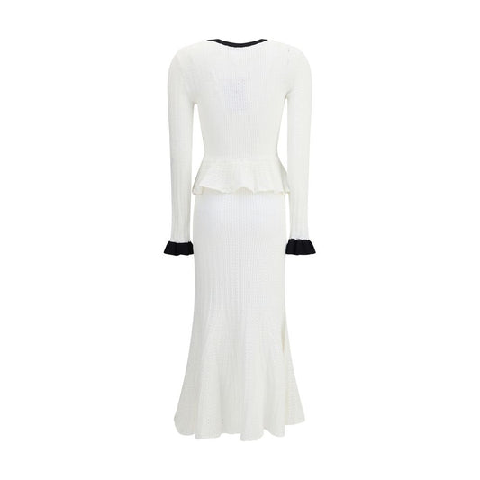 Self-Portrait Pointelle Knit Long Dress