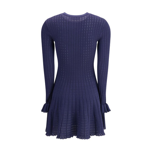 Self-Portrait Knit short pointelle Dress