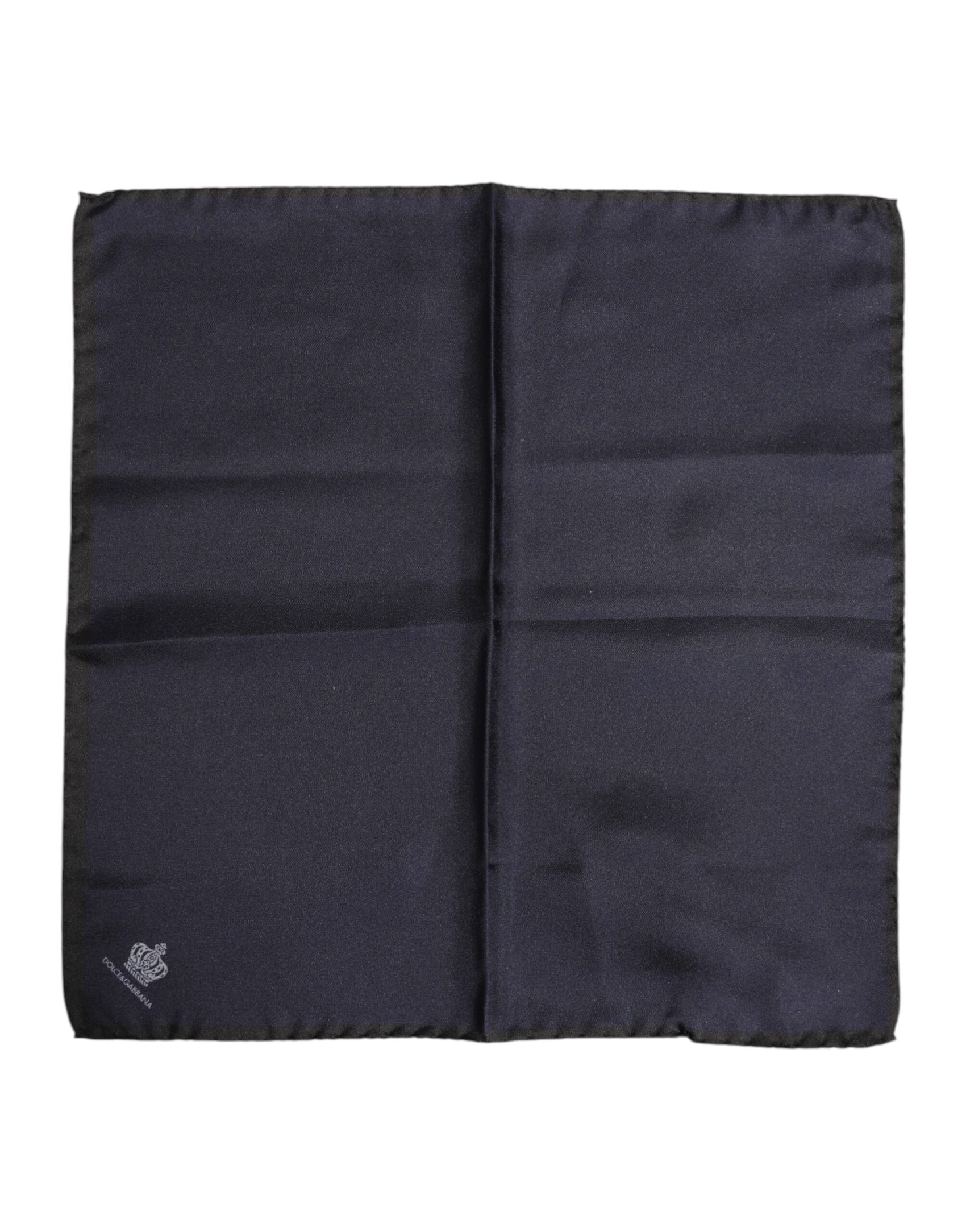 Dolce & Gabbana Blue DG Crown Silk Square Men Foulard Scarf