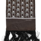 Dolce & Gabbana Brown Skulls Print Fringes Men Foulard Scarf